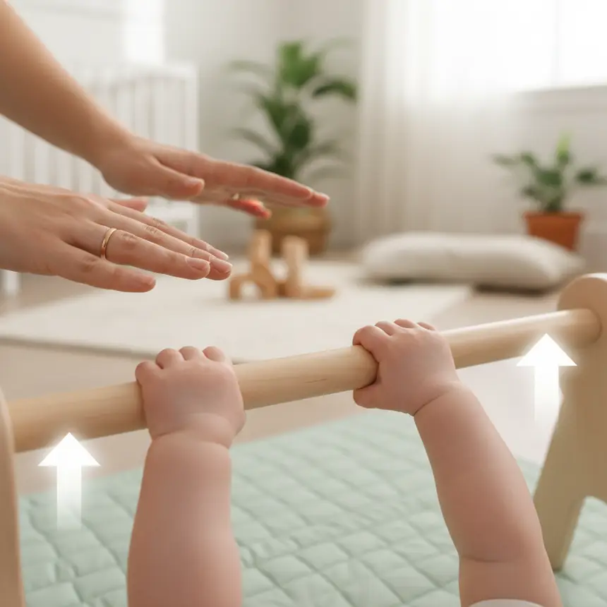 Baby standing practice