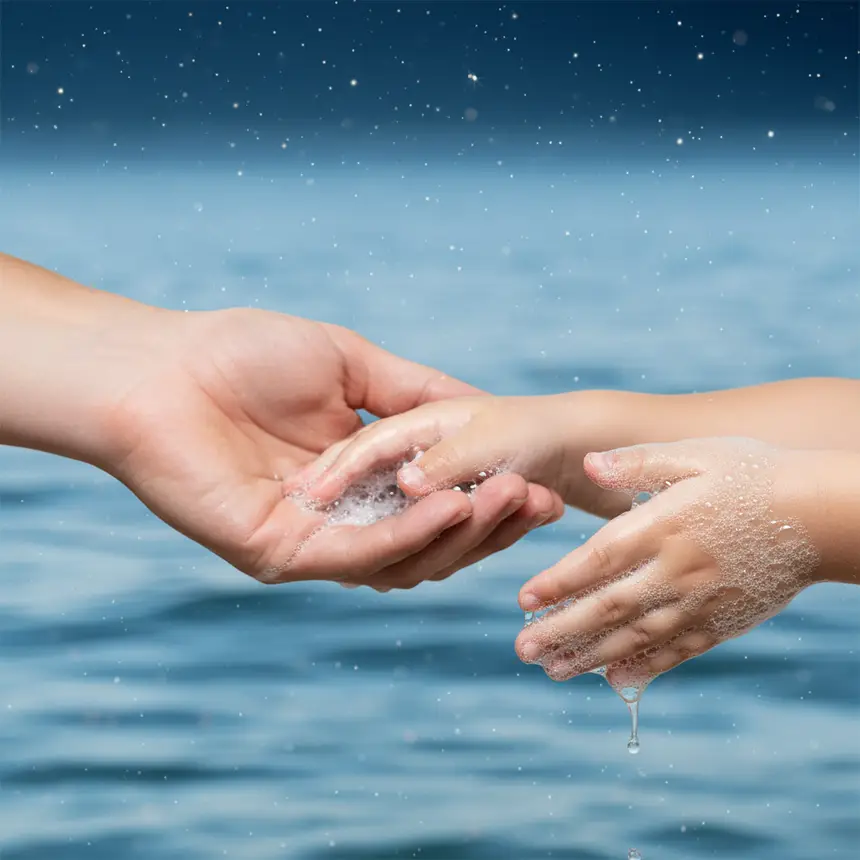 Hand washing, child rest