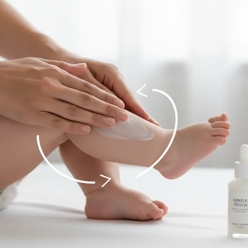 Baby moisturizing routine, skin care practice