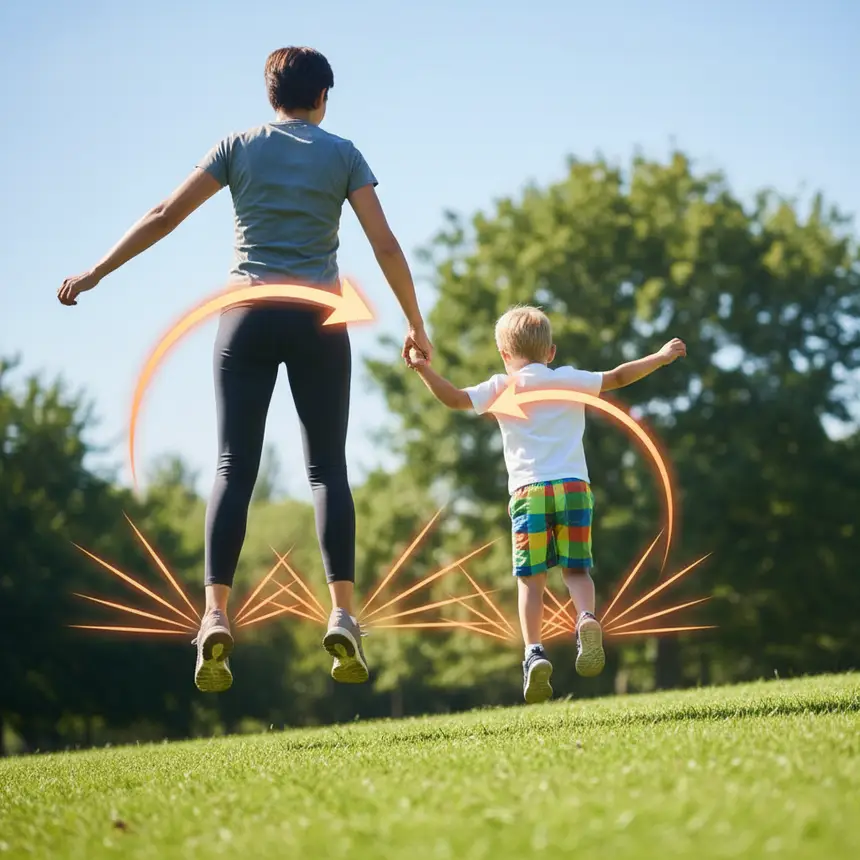 Outdoor activities, child exercise, healthy habits