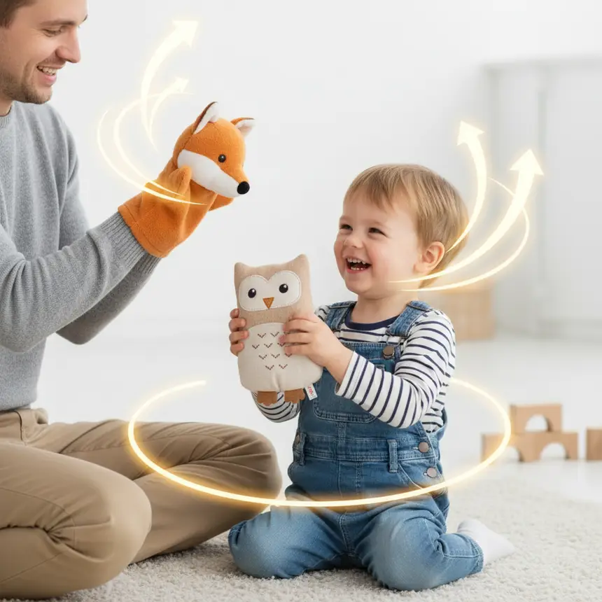 Parent and child role-playing, joyful interaction, social growth