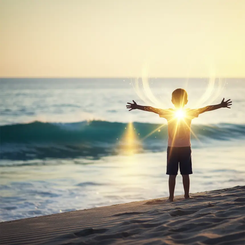 Confident child silhouette