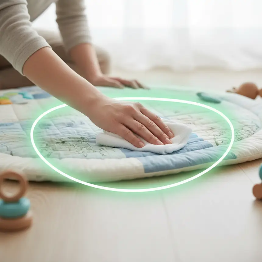 Baby mat hygiene, safety management